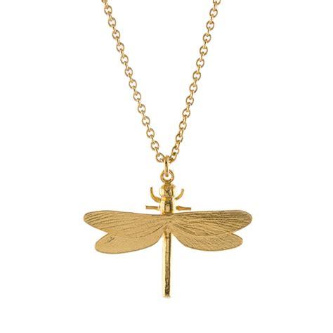 Dragonfly necklace gold
