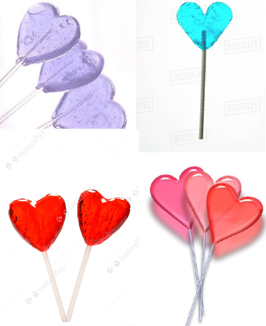 carryable heart shaped lollipops