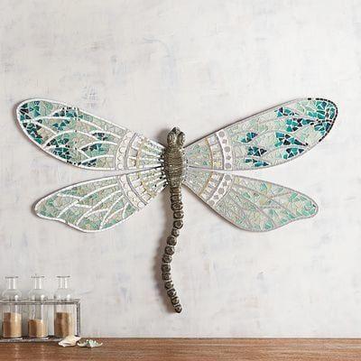 Dragonfly mosaic wall art