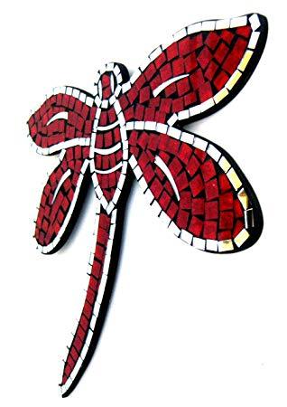 Dragon FLy Mosaic Wall Art ReD