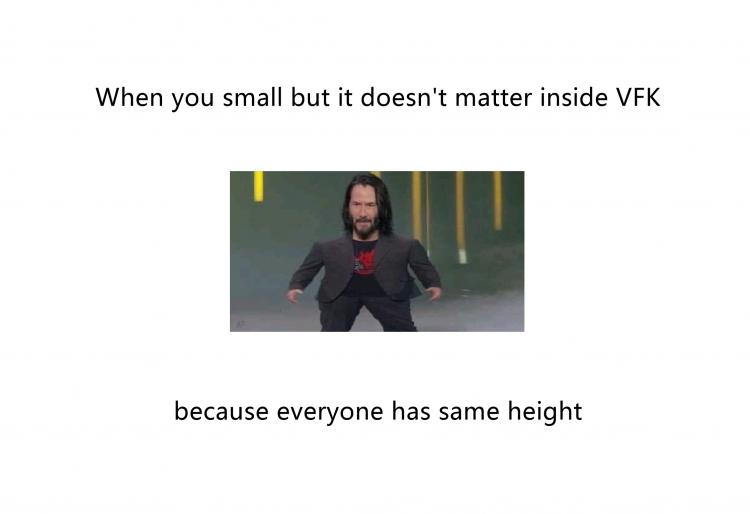MINI KEANU REEVES meme same VFK height