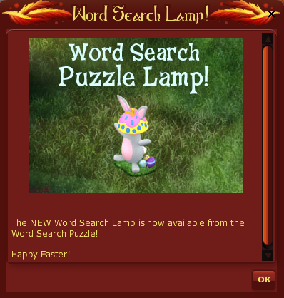 VFK EASTER puzzle lamp WORD SEARCH
