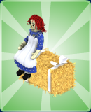 Raggedy Ann Scarecrow on Hay Bale