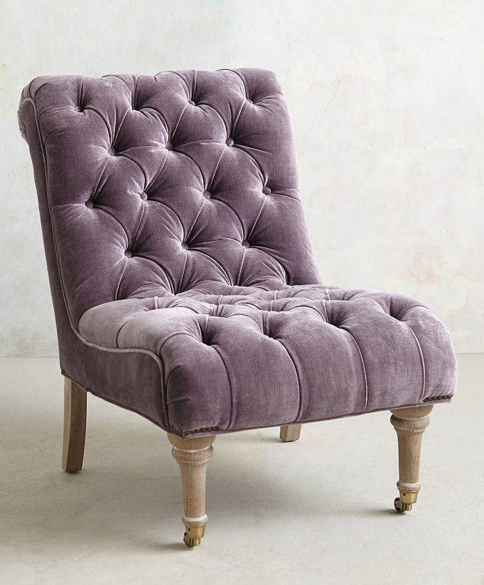 Anthropologie Button Upholstered Single Chair
