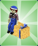 Raggedy Andy Scarecrow on Hay Bale