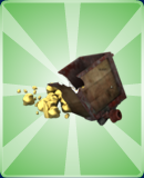 Mine Item - Broken Mine Cart - Gold