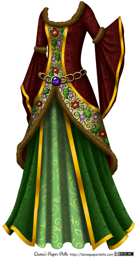 red-and-green-medieval-gown-with-oak-rose-and-violet-brocade-and-fur-trim