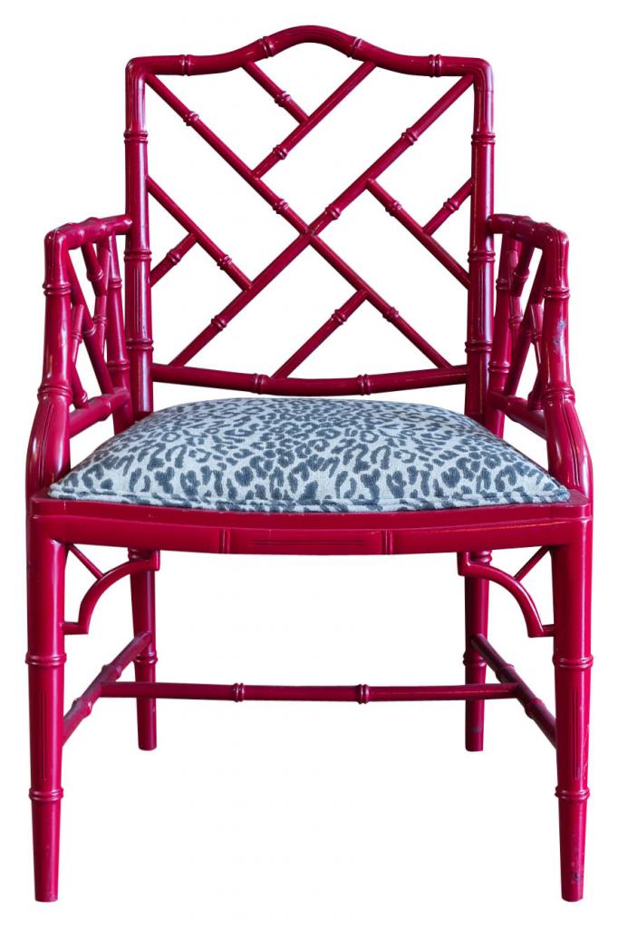 Pink Wooden Patio Chair