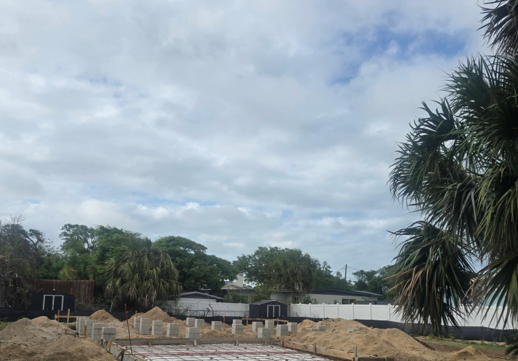 Pillars and Garage Floor